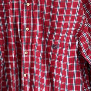 Chaps red plaid button up Shirt XXL
